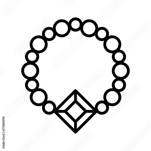 Necklace vector illustration, Isolated line style icon