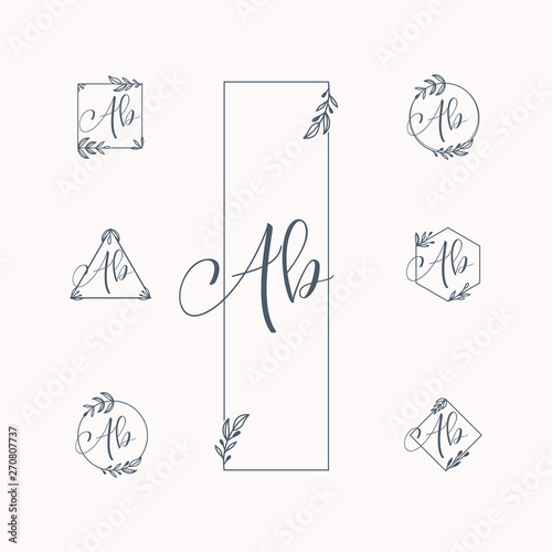 feminine floral logo editable