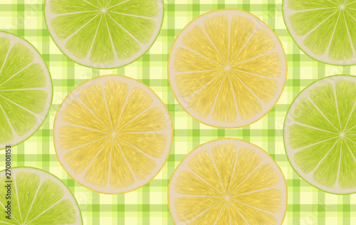 lenon and lime fruit slices photo