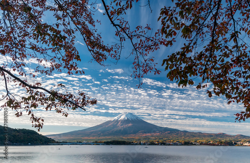 Mount Fuji and Lake Kawaguchiko in Autumn Leaves © schame87