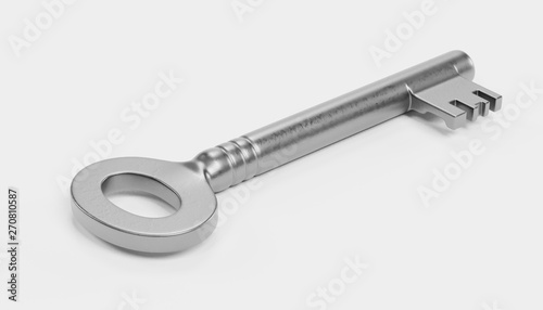 Fotografie Realistic 3D Render of Classic Old Key