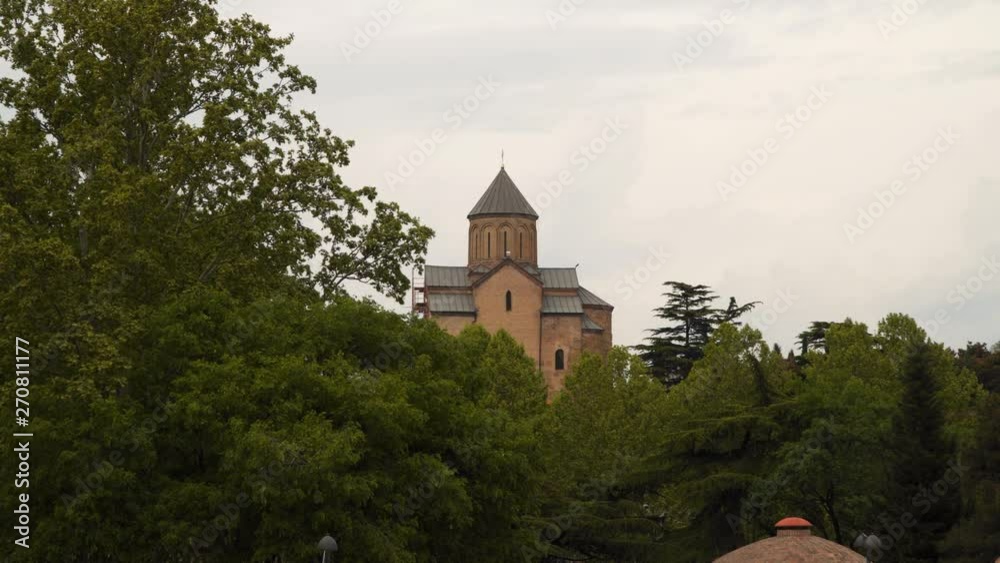 Orthodox church in Tbilisi. Overcast weather. Orthodox church in Tbilisi. Overcast weather.
