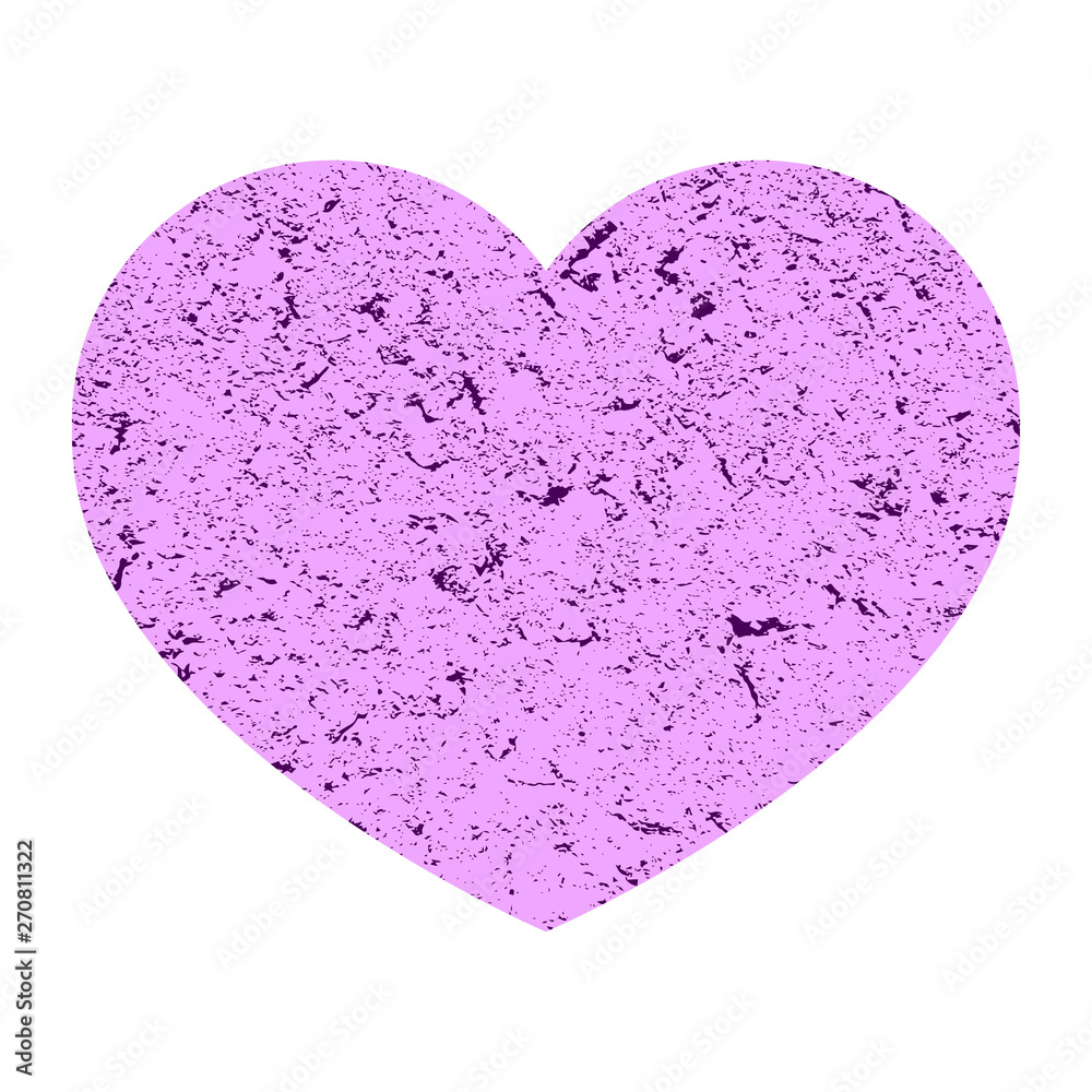 Pink heart in the style of rock breed.  Vector icon on a white background.  Illustration.