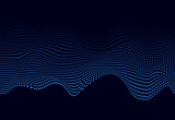 Blue abstract soundwave for web banner. 3D glowing musical wave of particles. Vector illustration eps10