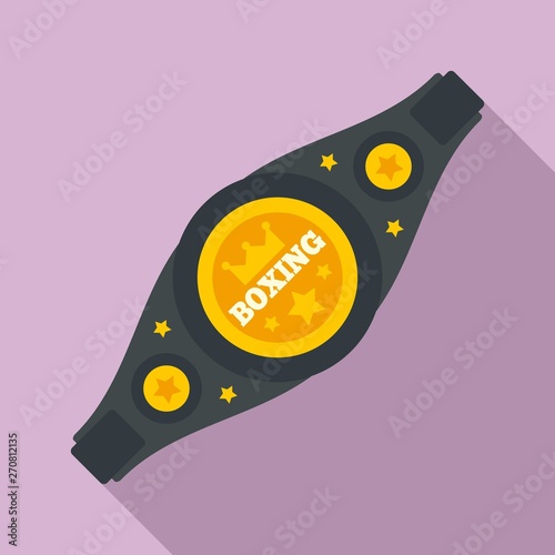 Boxing gold belt icon. Flat illustration of boxing gold belt vector icon for web design