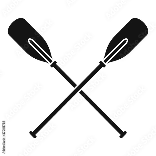 Fototapeta Crossed wood paddle icon