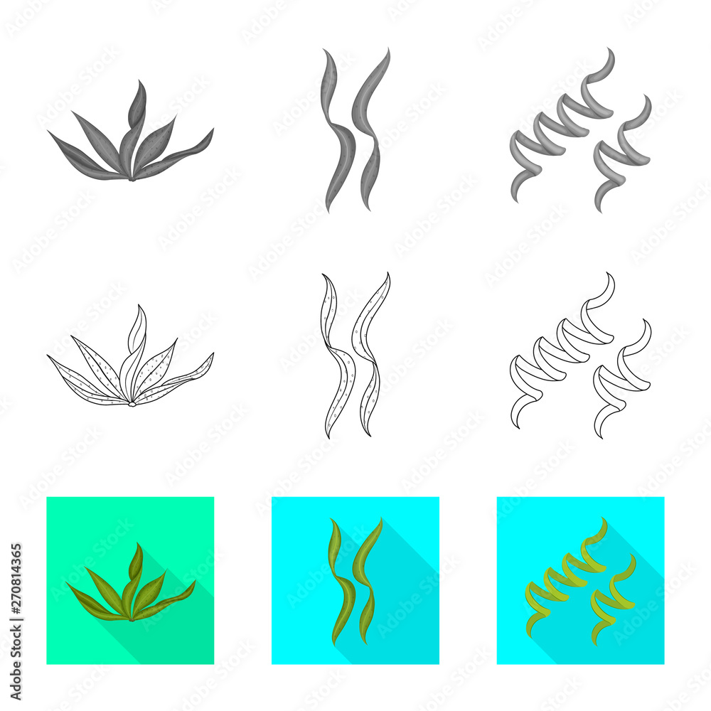 Vector design of protein and sea logo. Collection of protein and natural stock symbol for web.