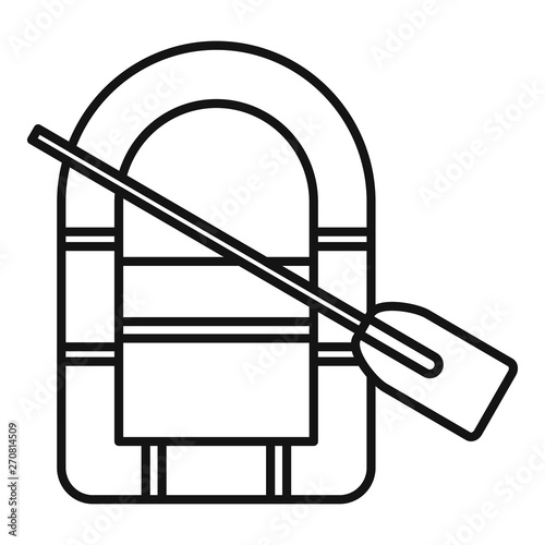 Rubber boat icon. Outline rubber boat vector icon for web design isolated on white background