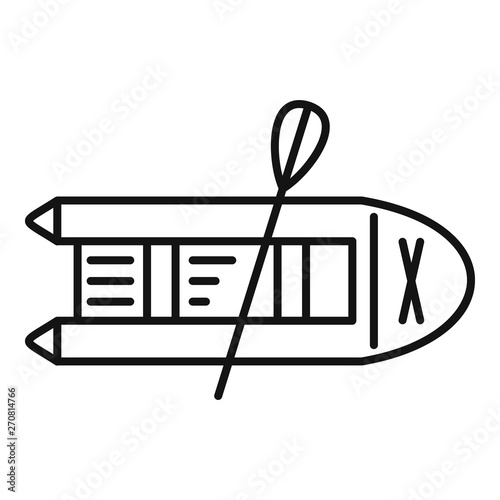 Rubber boat icon. Outline rubber boat vector icon for web design isolated on white background