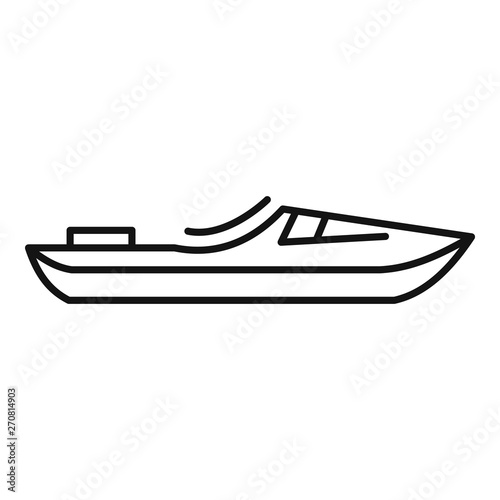 Rafting boat icon. Outline rafting boat vector icon for web design isolated on white background
