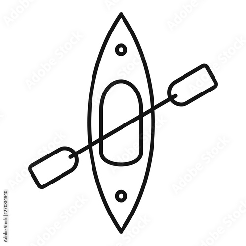 Top view kayak icon. Outline top view kayak vector icon for web design isolated on white background