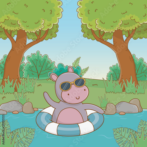 cute animal enjoying summer vacations