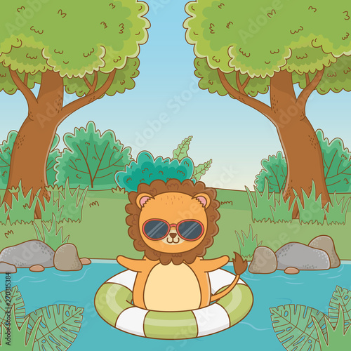 cute animal enjoying summer vacations