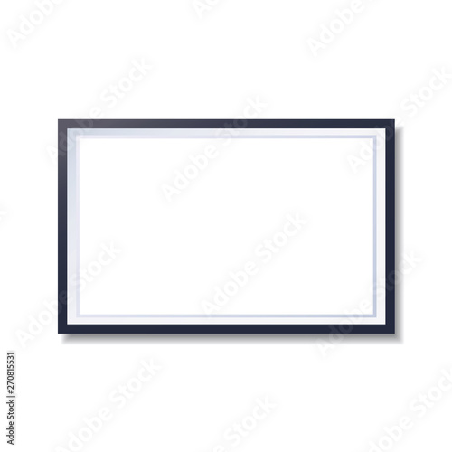 Realistic picture frame isolated on white background. Modern Photo mockup with white background for your photo.