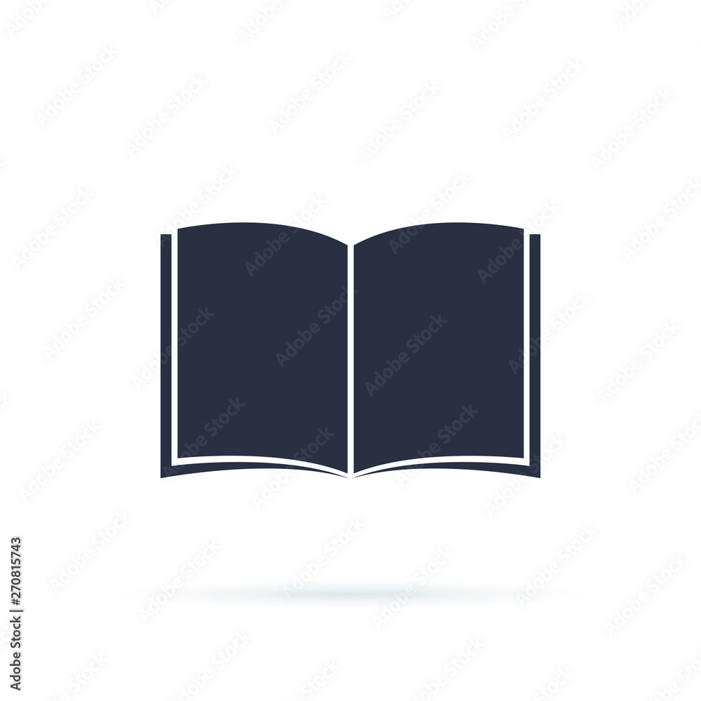 Book icon vector. Open Book symbol. Cool vector flat design illustration on reading with abstract line open book. Book icon vector. Open Book symbol. Cool vector flat design illustration on reading with abstract line open book.