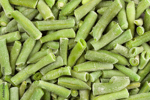 Fototapeta Naklejka Na Ścianę i Meble -  Close up of frozen green beans. Whole background.