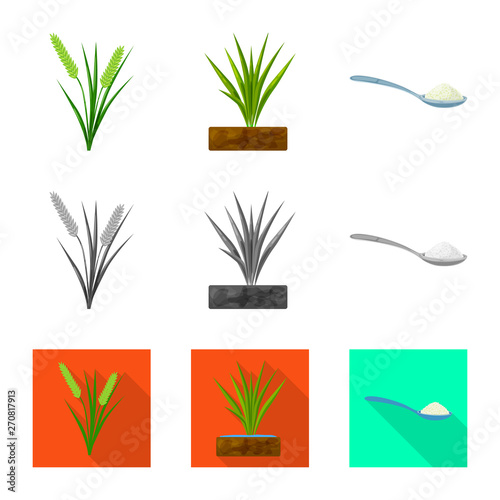 Isolated object of crop and ecological icon. Collection of crop and cooking vector icon for stock.