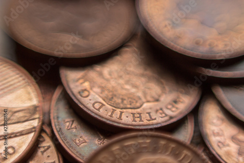 Φωτογραφία Pile of British 1 pence coins