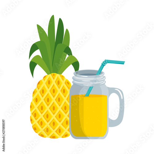 summer fresh fruit pineapple with cocktail