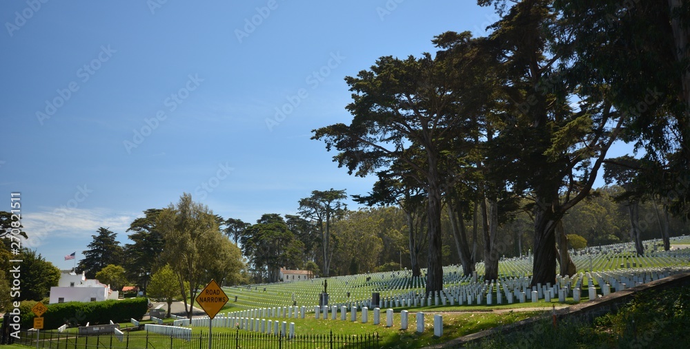 San Francisco National Cemetery in Presidio Park of May 2, 2017, California USA