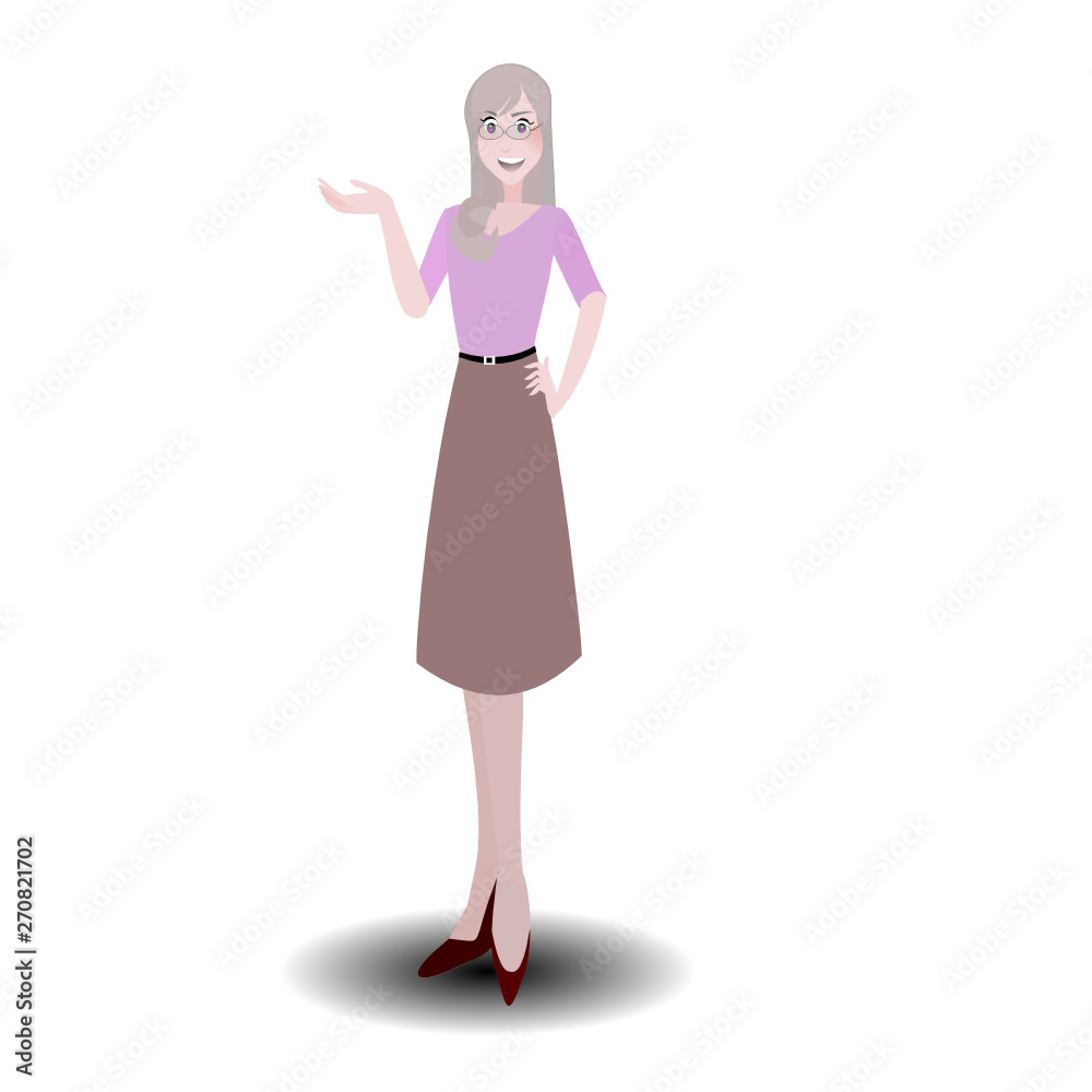 Happy International Woman Day. Woman flat cartoon character on isolated background. Illustration of girl in work dresses, secretaries and gestures presented. For further editing. Business people. Happy International Woman Day. Woman flat cartoon character on isolated background. Illustration of girl in work dresses, secretaries and gestures presented. For further editing. Business people.