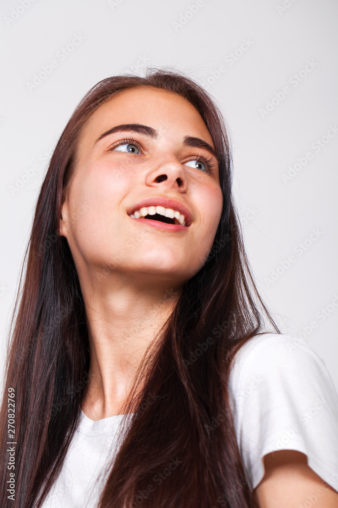 Close up portrait of pretty young brunette girl Close up portrait of pretty young brunette girl