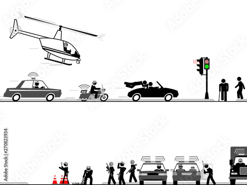 High-speed chase through the streets ending at police roadblock