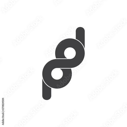 abstract letters pd infinity line logo vector