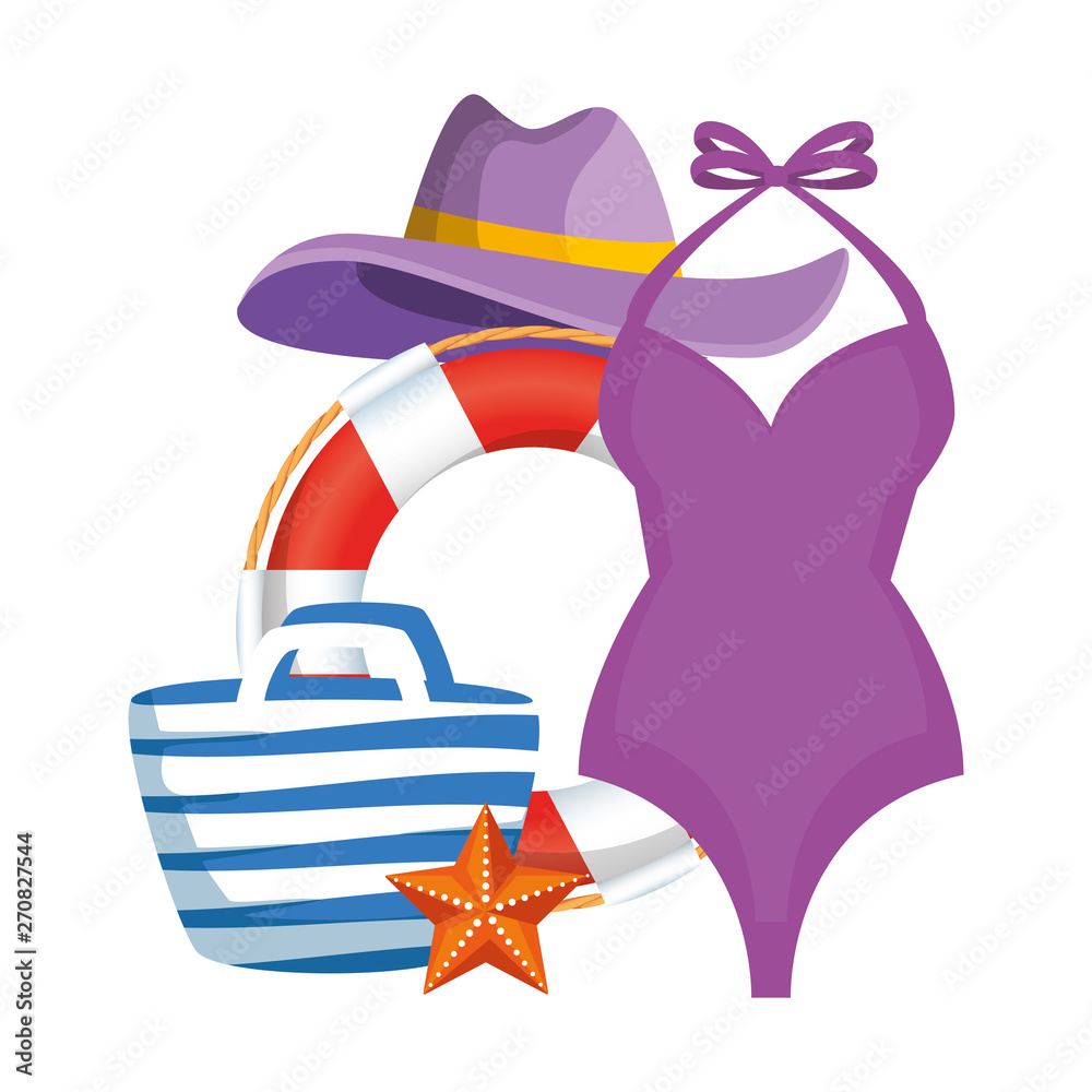 float with swimsuit female and summer icons float with swimsuit female and summer icons