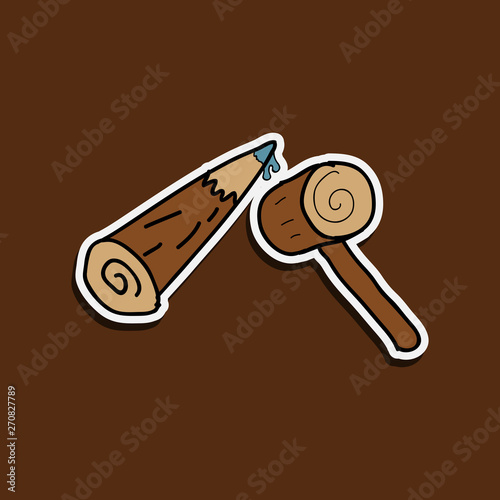 Aspen stake isolated. Wooden stick against vampires