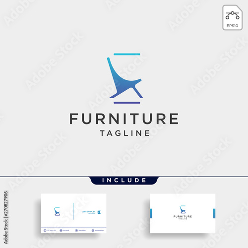 chair logo design vector icon illustration icon isolated