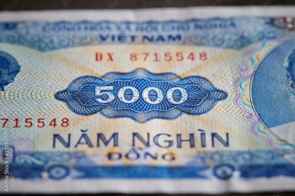 Obraz premium 5000 Vietnamese dong banknote background 