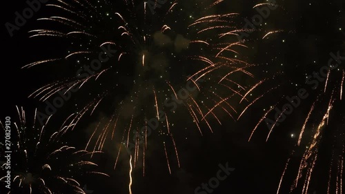 colorful fireworks on the beach for abstract , anniversary, celebration , 4th independence day and new year background or wallpaper