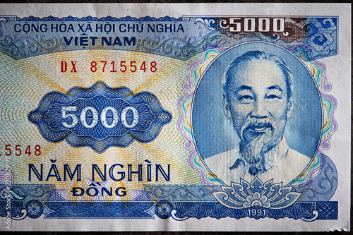 5000 Vietnamese dong banknote background 