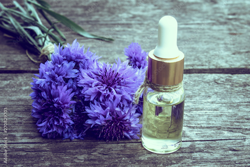 Cornflower essential oil. Cornflower flowers