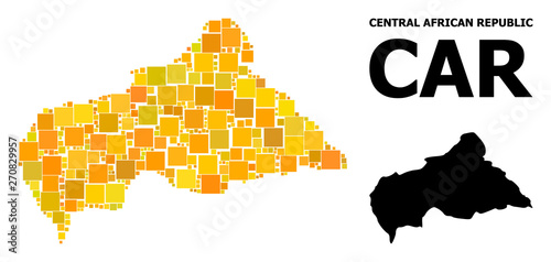 Golden Square Mosaic Map of Central African Republic