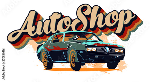 AutoShop Retro Car garage style 