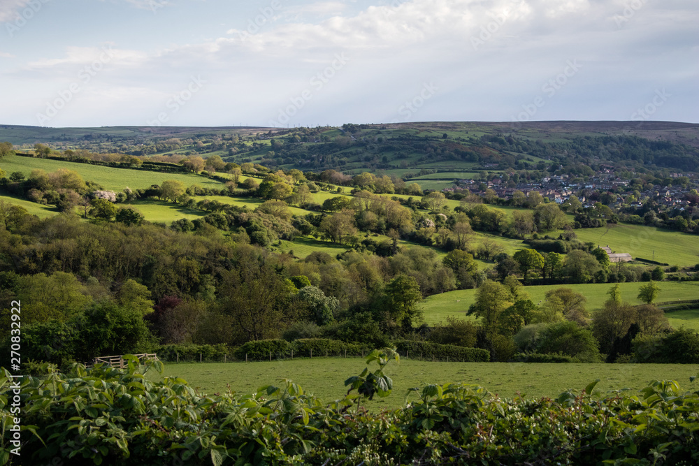 A view over rolling countryside, Farmland and fields in Ruswarp, Whitby, Yorkshire. A view over rolling countryside, Farmland and fields in Ruswarp, Whitby, Yorkshire.