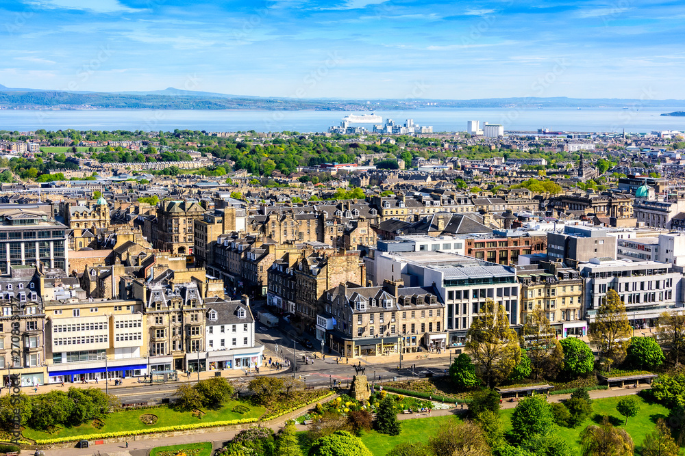 Scenic View of the City of Edinburgh, Scotland