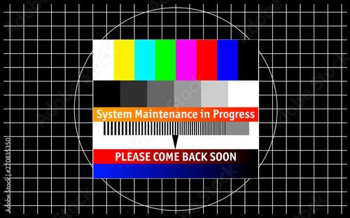 system maintenace sign with test pattern, website offline, disturbance,error sign,vector illustration