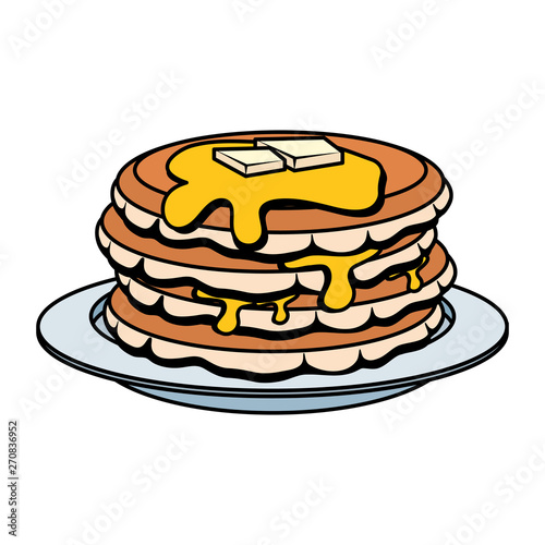 sweet pancakes with maple syrup