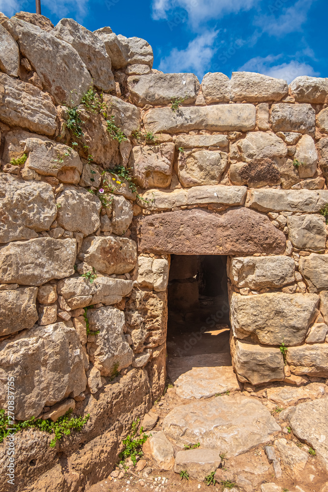 Nuraghe Palmavera, Alghero, Sardinia, Italy.  is an archaeological site located in the territory of Alghero, Sardinia. Built during the Bronze and the Iron Ages.