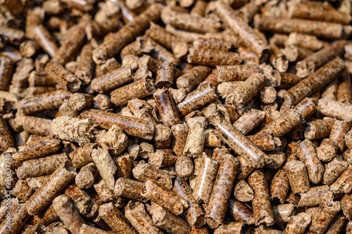 Pellets for barbecue wood smoker © Lost_in_the_Midwest