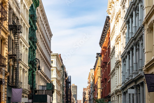 Historic buildings on Greene Street in the SoHo neighborhood of Manhattan in New York City © deberarr