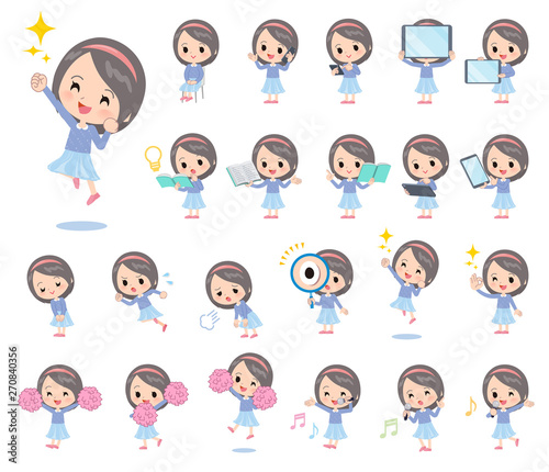Blue clothing girl_Action