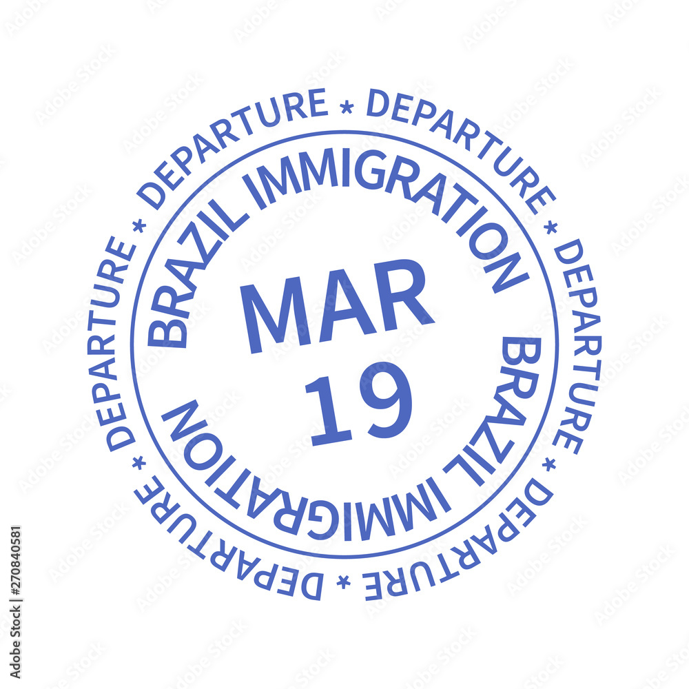 Brazil International travel visa stamp on white. Arrival sign violet rubber stamp with texture Brazil International travel visa stamp on white. Arrival sign violet rubber stamp with texture