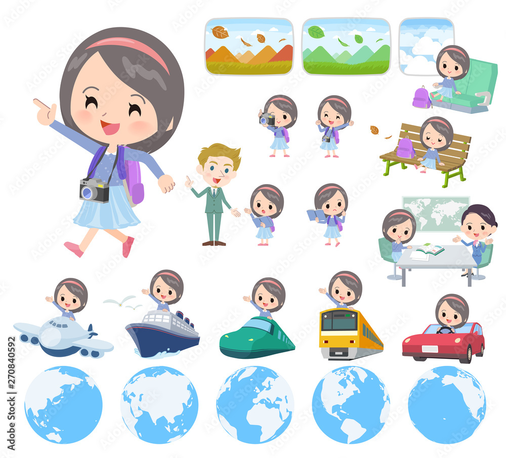 Blue clothing girl_travel Blue clothing girl_travel