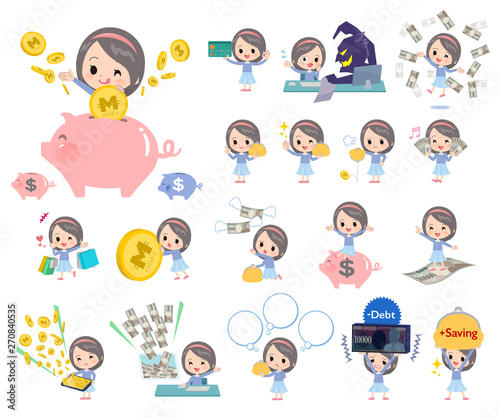 Blue clothing girl_money