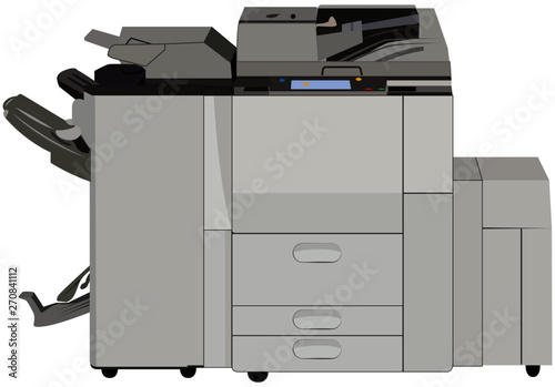 copiadora multifuncional impresora Ilustración vector doble carta aislada