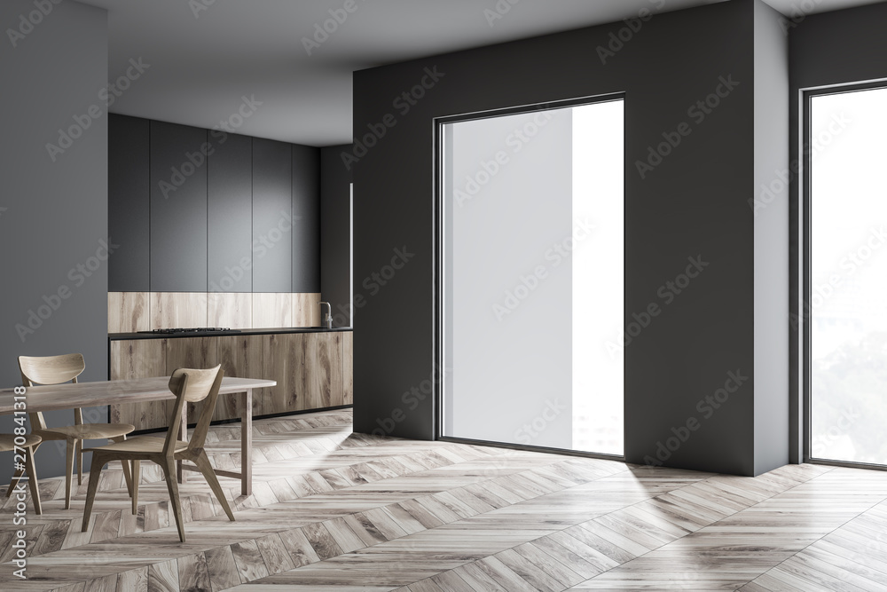 Fototapeta premium Loft gray kitchen corner with table